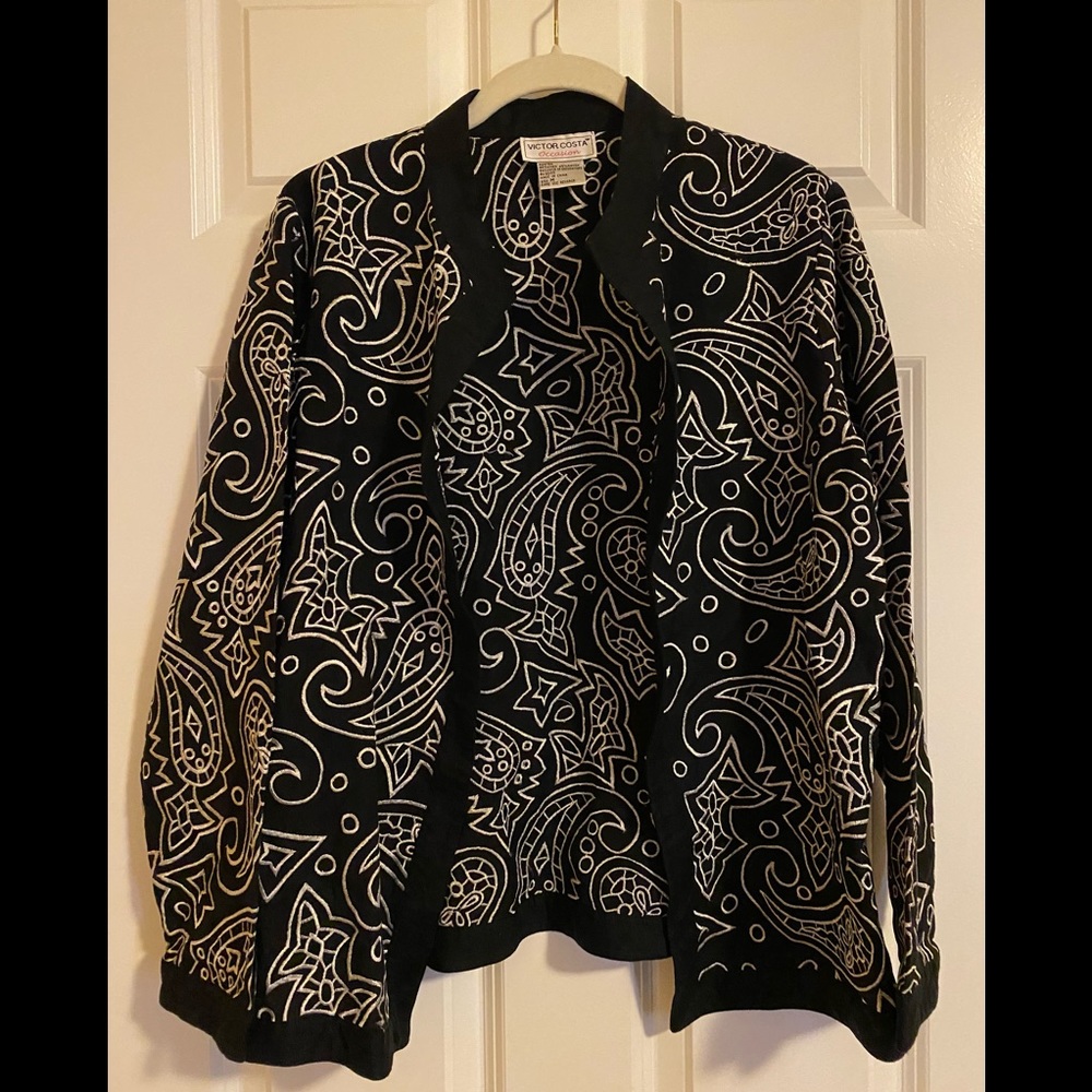 EUC Victor Costa open jacket.